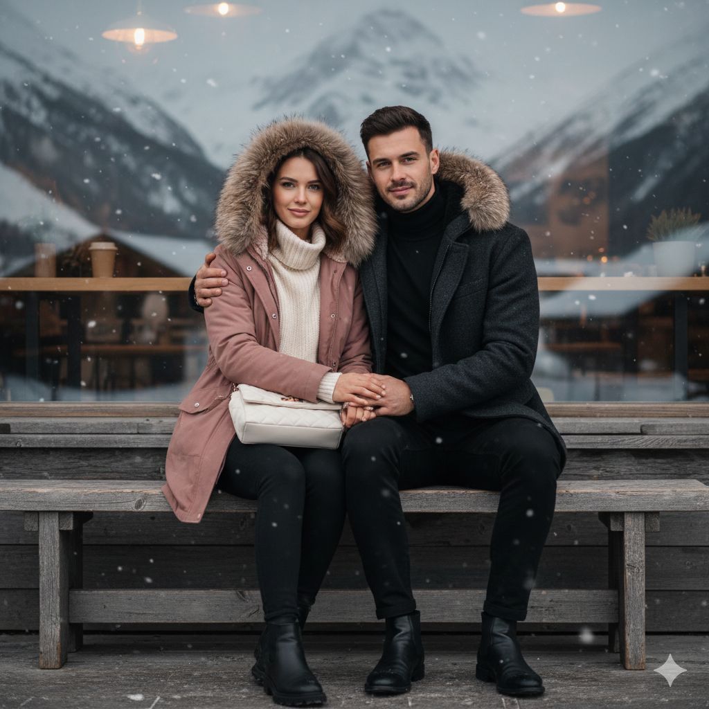 Cinematic Winter Couple AI Photo
