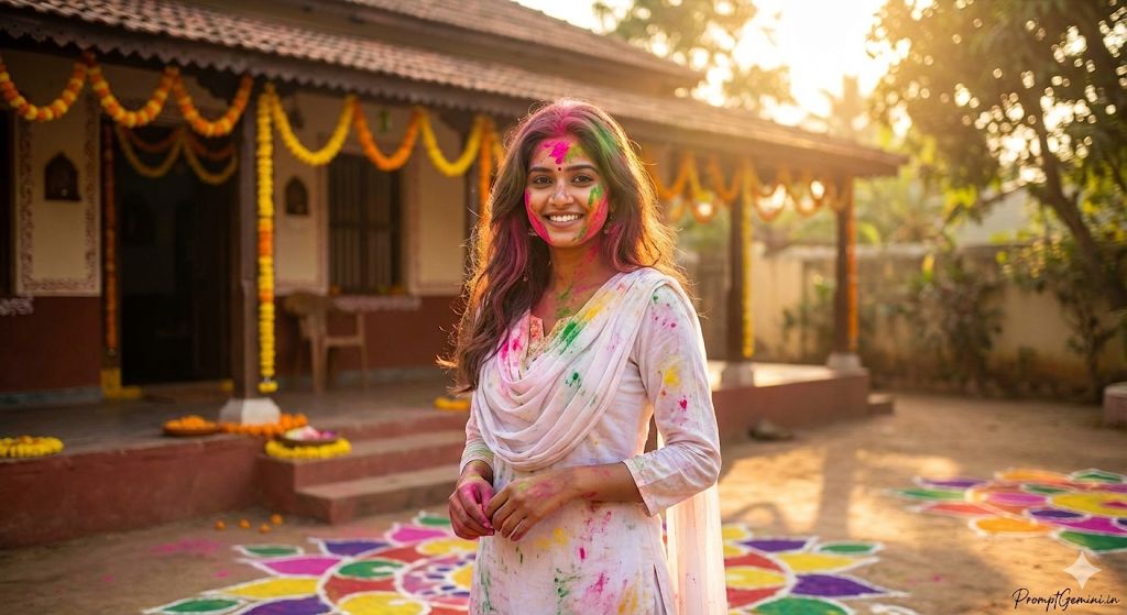 Cute Holi Girl Prompt