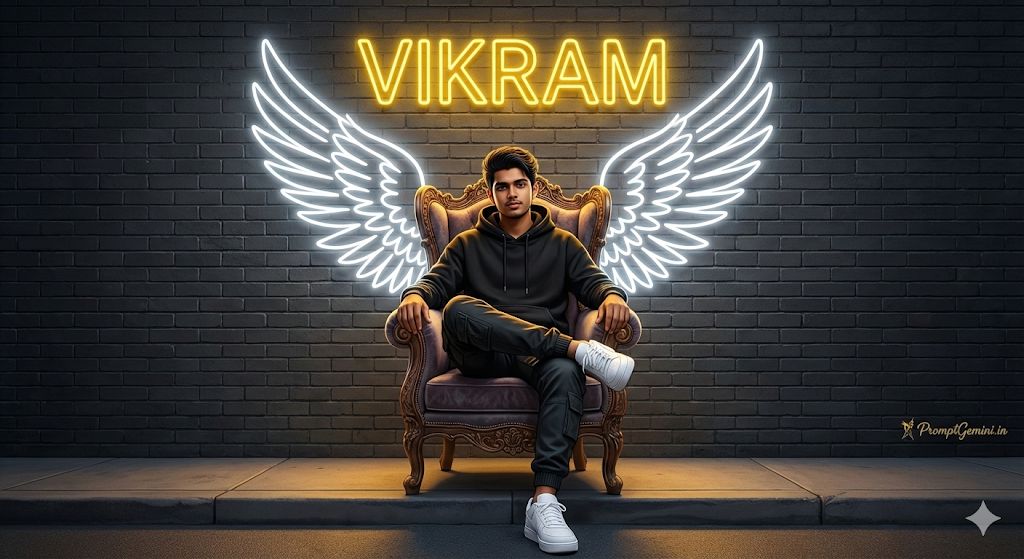 Viral 3D Wings Name Art AI Prompt for Boys (Trending Instagram Style)