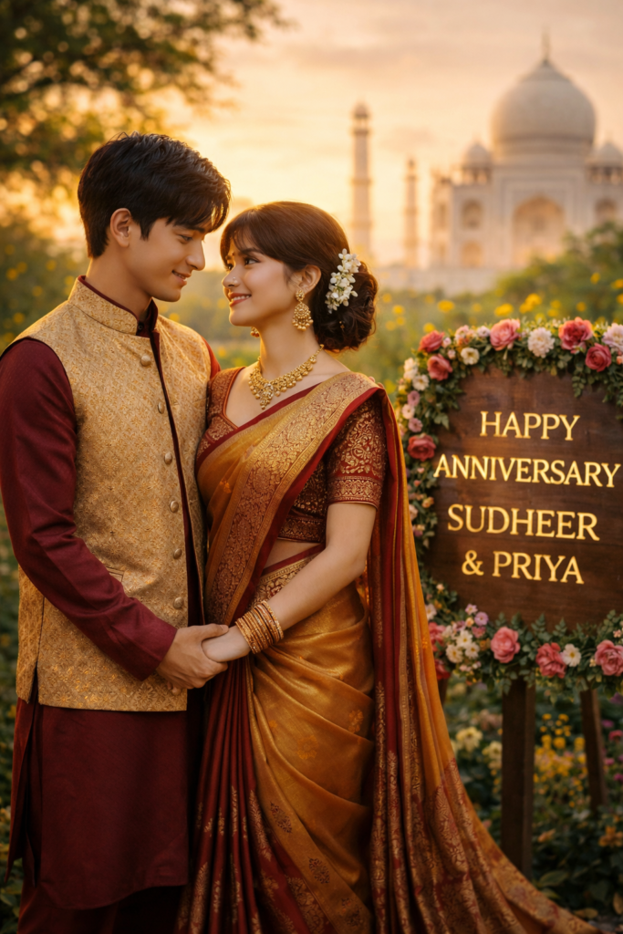 Anniversary love at the Taj Mahal