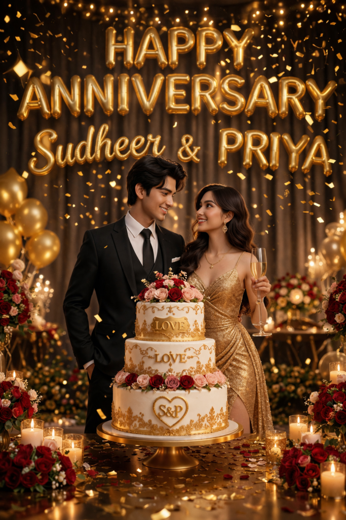 Golden anniversary celebration with love