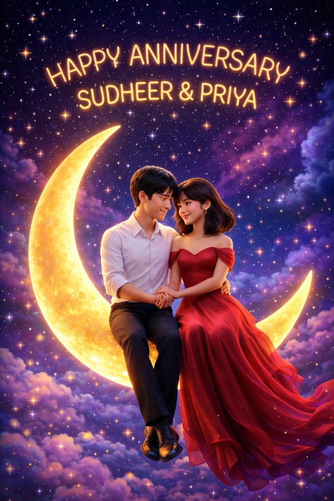 Romantic anniversary on the moon